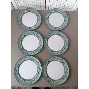 6 Sakura Evolution Coastal Breeze Warren Kimble 11" Round Melamine Dinner Plates